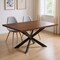 Homeroots 81" Brown and Black Wood and Metal Cross Leg Base Dining Table 555179 - alternate 5