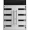 Vdomdoors Front Exterior Prehung Aluminum Double Doors Ronex0131 Black Enamel Top Transom Mirrored Clear RONEX0131DEXD-BLK-W72xH96+16-LH-O - alternate 1