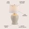 Jonathan Y Regency Palm Leaf 31.5" Ceramic/Metal Bohemian Cottage LED Table Lamp, Cream JYL6617A - alternate 8