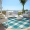 Homeroots 8' Teal Blue And Gray Round Plaid Washable Indoor Outdoor Area Rug 595441 - alternate 8