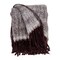 Homeroots 52" X 67" Dark Purple Woven Wool Blend Chevron Throw Blanket with Fringe 529170 - alternate 1