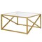 Homeroots 32" Gold Glass And Steel Square Coffee Table 520960 - alternate 9