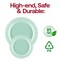 Smarty Had A Party Turquoise Vintage Round Plastic Dinnerware Value Set (120 Dinner Plates + 120 Salad Plates), 240PK 860TQVP-CASE - alternate 11