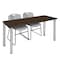 Regency Kee Training Table W/ 2 Zeng Chairs, 66 in W, 24 in L, Neo Walnut MT6624NWBPCM44GY - alternate 1