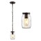 Jonathan Y Gaines 5.5" 1-Light Farmhouse Industrial Iron Mason Jar LED Pendant, Oil Rubbed Bronze/Clear JYL7800A - alternate 1