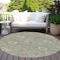 Homeroots 8' Artichoke Green Ivory And Coral Round Floral Washable Indoor Outdoor Area Rug 604763 - alternate 8