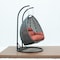 Leisuremod Charcoal Wicker Hanging 2 person Egg Swing Chair Dark Orange Cushions ESCCH-57DOR - alternate 8