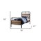 Homeroots Black And Oak Shiplap Texture Wood and Metal Twin Bed Frame 285582 - alternate 5