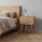 Homeroots 22" Oak Solid Wood Two Drawer Nightstand 722566 - alternate 3