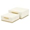 Homeroots Set of Two White And Gold Square Nesting Decorative Storage Boxes With Lids, 2PK 712923 - alternate 10