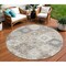 Homeroots 8' Ivory Gold And Gray Round Southwestern Washable Indoor Outdoor Area Rug 632271 - alternate 1