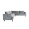 Homeroots Silver Velvet L Shaped Three Piece Sectional 530515 - alternate 5