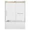 Kingston Brass 60" Acrylic Alcove Right-Hand Drain Tub with Left Sliding Tub Door, White/Brushed Brass KVTAM6032R217 - alternate 1
