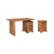 Homeroots 54" Brown Solid Wood Writing Desk and Bookshelf Set With Three Drawers 634358 - alternate 9