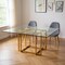 Homeroots 59" Clear and Silver Glass and Metal Pedestal Base Square Dining Table 555148 - alternate 5