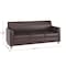 Flash Furniture HERCULES Diplomat Brown LeatherSoft Sofa with Clean Line-Stitched Frame and Chrome Legs BT-827-3-BN-CHR-GG - alternate 9
