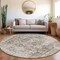 Homeroots 8' Chocolate Round Oriental Washable Indoor Outdoor Area Rug 607598 - alternate 9