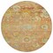 Homeroots 8' Coral Blue And Green Round Floral Washable Indoor Outdoor Area Rug 604074 - alternate 6