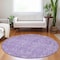 Homeroots 8' Plum And Lavender Round Floral Washable Indoor Outdoor Area Rug 604679 - alternate 9
