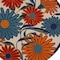 Homeroots 4' Ivory Blue And Orange Round Floral Indoor Outdoor Area Rug 545029 - alternate 8