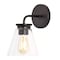 Jonathan Y Kondo 6.38" 1-Light Modern Farmhouse Iron LED Vanity, Oil Rubbed Bronze/Clear JYL9906A - alternate 1