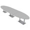 Skutchi Designs Oval Conference Table With Power Unit, 48 in W, 216 in L, Grey HAR-OVL-48X216-DOU-U779-NA - alternate 1