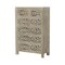 Homeroots 35" Gray Carved Floral Solid Wood Six Drawer Dresser 569590 - alternate 18