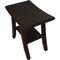 Homeroots Compact Curvilinear Teak Shower Or Outdoor Bench With Shelf In Brown Finish 376695 - alternate 9