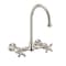 Whitehaus Collection Vintage III Plus Wall Mount Faucet with a  Long Gooseneck Swivel Spout, and Solid Brass Side Spray WHKWCR3-9301-NT-PN - alternate 5