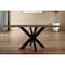 Homeroots 60" Natural And Black Rounded Solid Wood And Iron Pedestal Base Dining Table 488680 - alternate 4