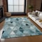 Homeroots 8' X 10' Teal Blue Aqua And Gray Geometric Washable Indoor Outdoor Area Rug 583055 - alternate 9