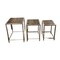 Homeroots Set of Three 21" Silver And Brown Solid Wood Nested Tables, 3PK 387689 - alternate 1