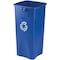 Rubbermaid Commercial 23 gal Square Recycling Bin, Open Top, Bronze Vein/Satin Brass, Plastic, 1 Openings FG356973BLUE - alternate 1