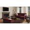 Homeroots 52" Burgundy and Brown Microfiber And Faux Leather Tufted Storage Ottoman 608888 - alternate 7