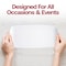 Smarty Had A Party 106 x 5 White w Silver Rim Flat Raised Edge Rectangular Disposable Plastic Plates, 120PK 9311WHS-CASE - alternate 9