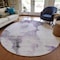 Homeroots 8' Purple Lavender And Gray Round Abstract Washable Indoor Outdoor Area Rug 582676 - alternate 6