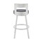 Armen Living Flynn 30in Swivel Bar Stool in Silver Metal with Gray Faux Leather LCFLBASLSLGRY30 - alternate 8