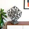Homeroots 20" Gray Metal Geo Cube Tabletop Sculpture 574053 - alternate 6