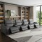 Homeroots 169" Dark Gray Italian Leather Reclining USB Sofa 632878 - alternate 7