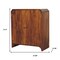 Homeroots 32in Chestnut Solid Wood Scallop Edge Accent Cabinet With Two Doors 654290 - alternate 10