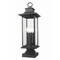 Z-Lite Tiberius 4 Light Outdoor Pier Mounted Fixture, Black/Clear Seedy, 9 In W x 27 In H 5017PHBS-SQPM-BK - alternate 1