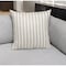 Homeroots 16" Taupe and White Striped Cotton Throw Pillow 529177 - alternate 1