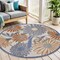 Homeroots 5' Beige Round Floral Indoor Outdoor Area Rug 572826 - alternate 8