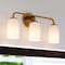 Vaxcel Shelby 3 Light Gold Brass Transitional Bathroom Vanity Fixture White Glass W0484 - alternate 1