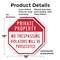 Signmission Private Property No Trespassing Vio, 18 inch X 18 inch, Plastic Sign, 2PK OC-P-2PACK-18-171 - alternate 7