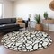 Homeroots 8' Ivory And Black Round Geometric Washable Indoor Outdoor Area Rug 599204 - alternate 8