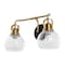 Jonathan Y Shirley 17.5" 2-light Farmhouse Industrial Metal LED Vanity Light w/Seeded Glass Globe Shades, Brass JYL7404B - alternate 9