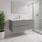 Homeroots 48" Gray Wood Floating Bathroom Vanity With White Sink And Two Drawers 624128 - alternate 3