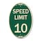 Signmission Speed Reduction Sign Speed Limit 10 Mph, 12 Inch X 18 Inch Architectural Oval, Heavy Gauge Aluminum A-OV-G-1218-22877 - alternate 1