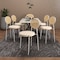 Leisuremod Euston Dining Chair with Velvet Seat and White Steel Frame in Beige ECW17BG - alternate 10